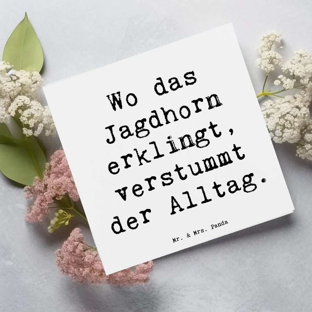 Deluxe Karte Spruch Jagdhorn Melodie Karte, Grußkarte, Klappkarte, Einladungskarte, Glückwunschkarte, Hochzeitskarte, Geburtstagskarte, Hochwertige Grußkarte, Hochwertige Klappkarte, Instrumente, Geschenke Musiker, Musikliebhaber