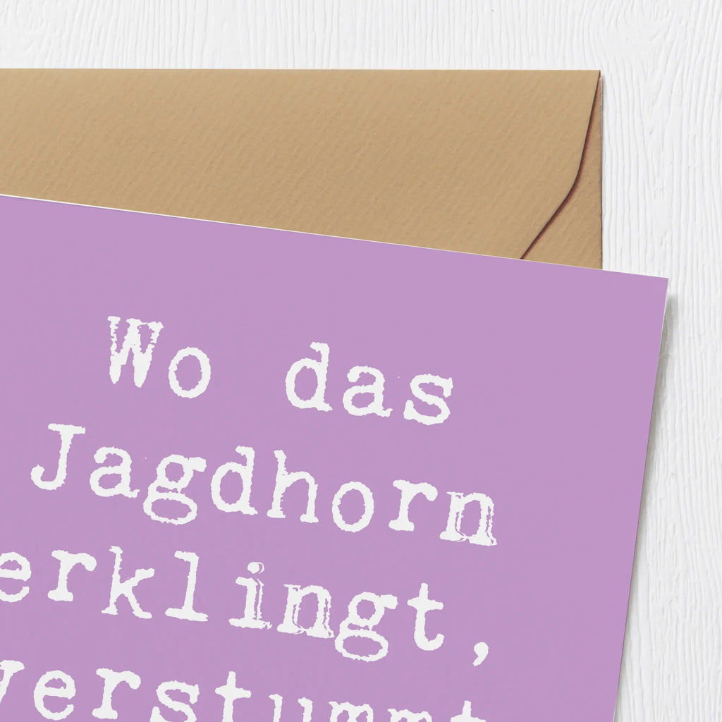 Deluxe Karte Spruch Jagdhorn Melodie Karte, Grußkarte, Klappkarte, Einladungskarte, Glückwunschkarte, Hochzeitskarte, Geburtstagskarte, Hochwertige Grußkarte, Hochwertige Klappkarte, Instrumente, Geschenke Musiker, Musikliebhaber