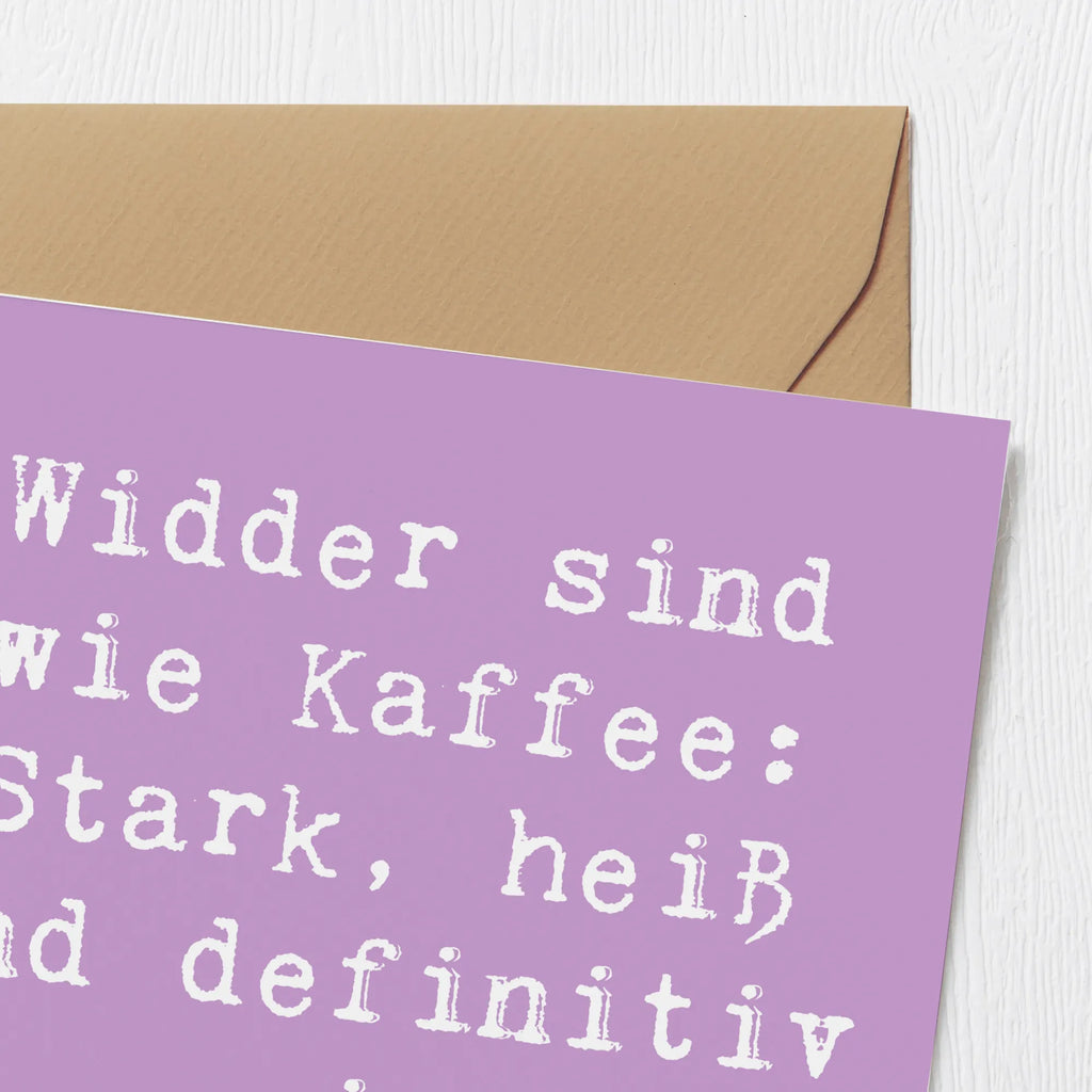 Deluxe Karte Spruch Widder Power Karte, Grußkarte, Klappkarte, Einladungskarte, Glückwunschkarte, Hochzeitskarte, Geburtstagskarte, Hochwertige Grußkarte, Hochwertige Klappkarte, Tierkreiszeichen, Sternzeichen, Horoskop, Astrologie, Aszendent