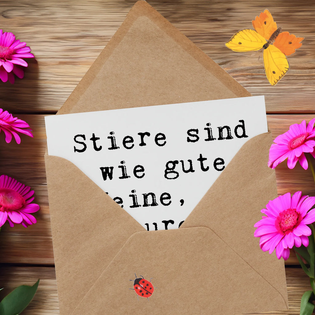 Deluxe Karte Spruch Sturer Stier Karte, Grußkarte, Klappkarte, Einladungskarte, Glückwunschkarte, Hochzeitskarte, Geburtstagskarte, Hochwertige Grußkarte, Hochwertige Klappkarte, Tierkreiszeichen, Sternzeichen, Horoskop, Astrologie, Aszendent