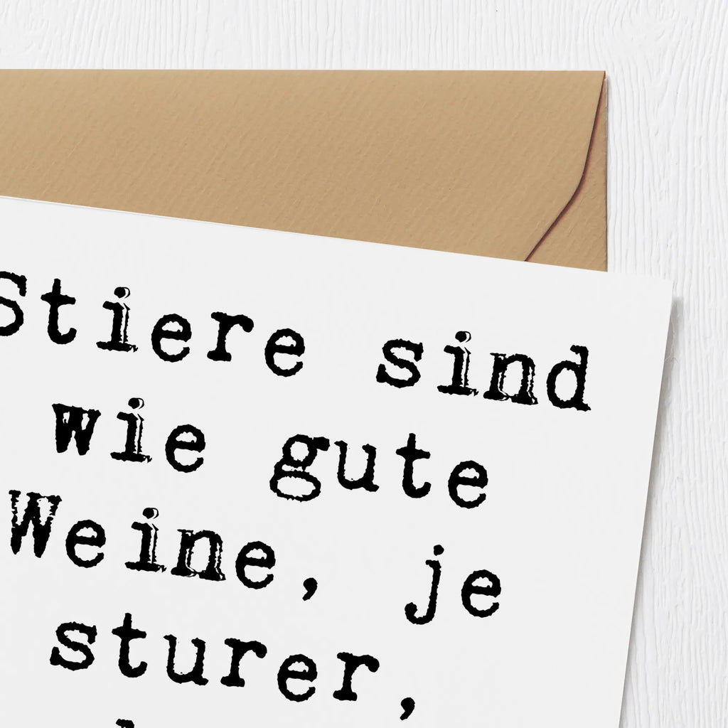 Deluxe Karte Spruch Sturer Stier Karte, Grußkarte, Klappkarte, Einladungskarte, Glückwunschkarte, Hochzeitskarte, Geburtstagskarte, Hochwertige Grußkarte, Hochwertige Klappkarte, Tierkreiszeichen, Sternzeichen, Horoskop, Astrologie, Aszendent