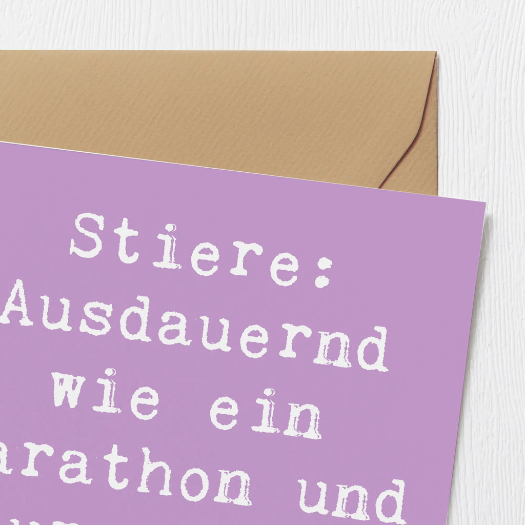 Deluxe Karte Spruch Starker Stier Karte, Grußkarte, Klappkarte, Einladungskarte, Glückwunschkarte, Hochzeitskarte, Geburtstagskarte, Hochwertige Grußkarte, Hochwertige Klappkarte, Tierkreiszeichen, Sternzeichen, Horoskop, Astrologie, Aszendent