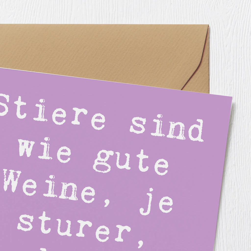 Deluxe Karte Spruch Sturer Stier Karte, Grußkarte, Klappkarte, Einladungskarte, Glückwunschkarte, Hochzeitskarte, Geburtstagskarte, Hochwertige Grußkarte, Hochwertige Klappkarte, Tierkreiszeichen, Sternzeichen, Horoskop, Astrologie, Aszendent