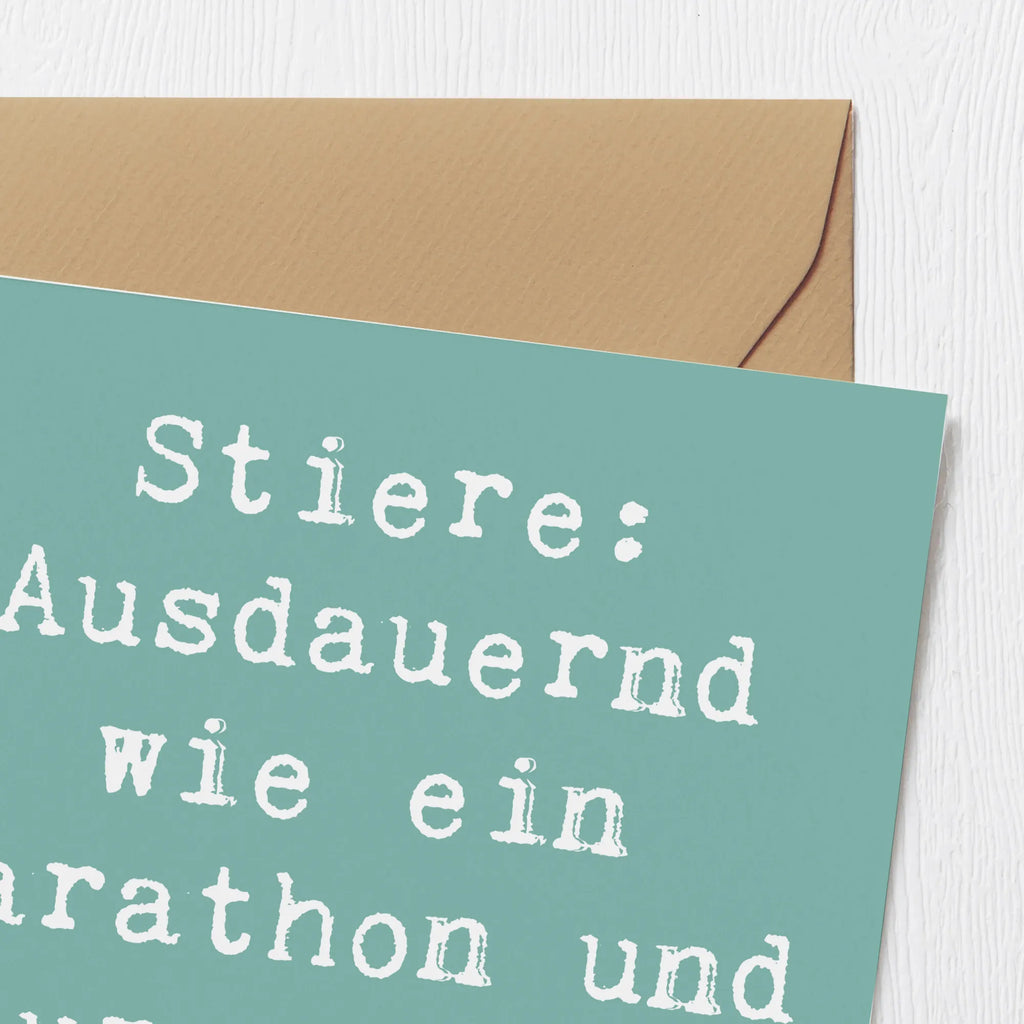 Deluxe Karte Spruch Starker Stier Karte, Grußkarte, Klappkarte, Einladungskarte, Glückwunschkarte, Hochzeitskarte, Geburtstagskarte, Hochwertige Grußkarte, Hochwertige Klappkarte, Tierkreiszeichen, Sternzeichen, Horoskop, Astrologie, Aszendent