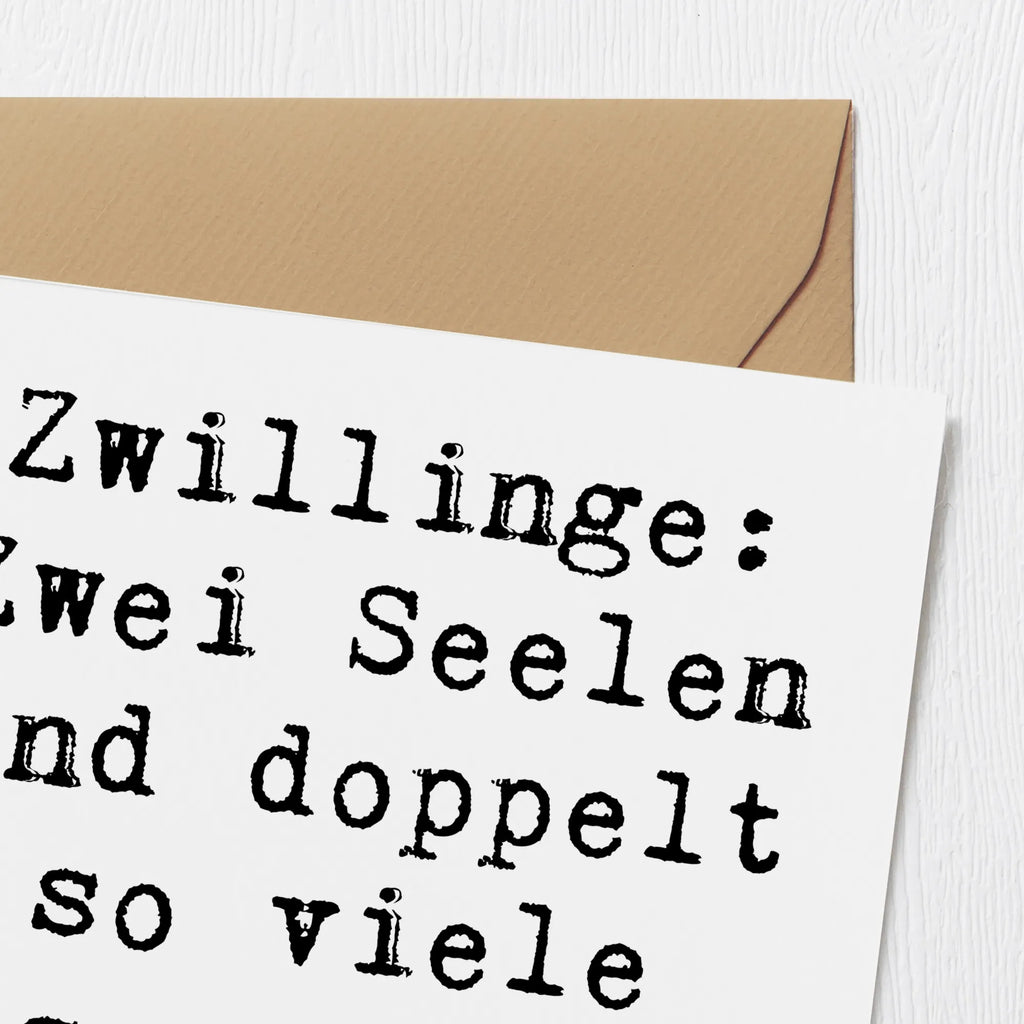 Deluxe Karte Spruch Zwillinge Abenteuer Karte, Grußkarte, Klappkarte, Einladungskarte, Glückwunschkarte, Hochzeitskarte, Geburtstagskarte, Hochwertige Grußkarte, Hochwertige Klappkarte, Tierkreiszeichen, Sternzeichen, Horoskop, Astrologie, Aszendent