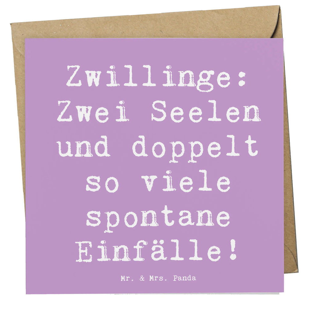 Deluxe Karte Spruch Zwillinge Abenteuer Karte, Grußkarte, Klappkarte, Einladungskarte, Glückwunschkarte, Hochzeitskarte, Geburtstagskarte, Hochwertige Grußkarte, Hochwertige Klappkarte, Tierkreiszeichen, Sternzeichen, Horoskop, Astrologie, Aszendent