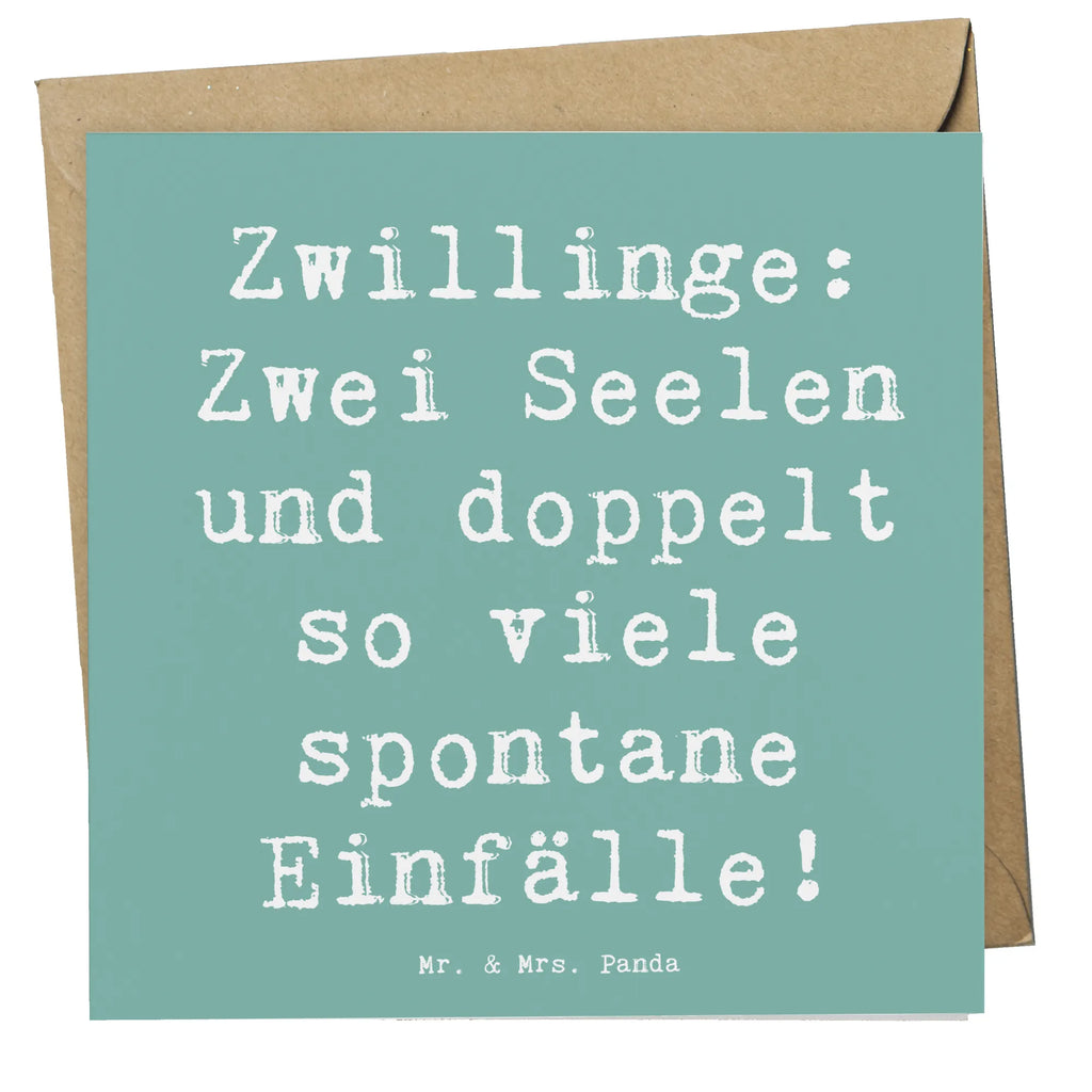 Deluxe Karte Spruch Zwillinge Abenteuer Karte, Grußkarte, Klappkarte, Einladungskarte, Glückwunschkarte, Hochzeitskarte, Geburtstagskarte, Hochwertige Grußkarte, Hochwertige Klappkarte, Tierkreiszeichen, Sternzeichen, Horoskop, Astrologie, Aszendent