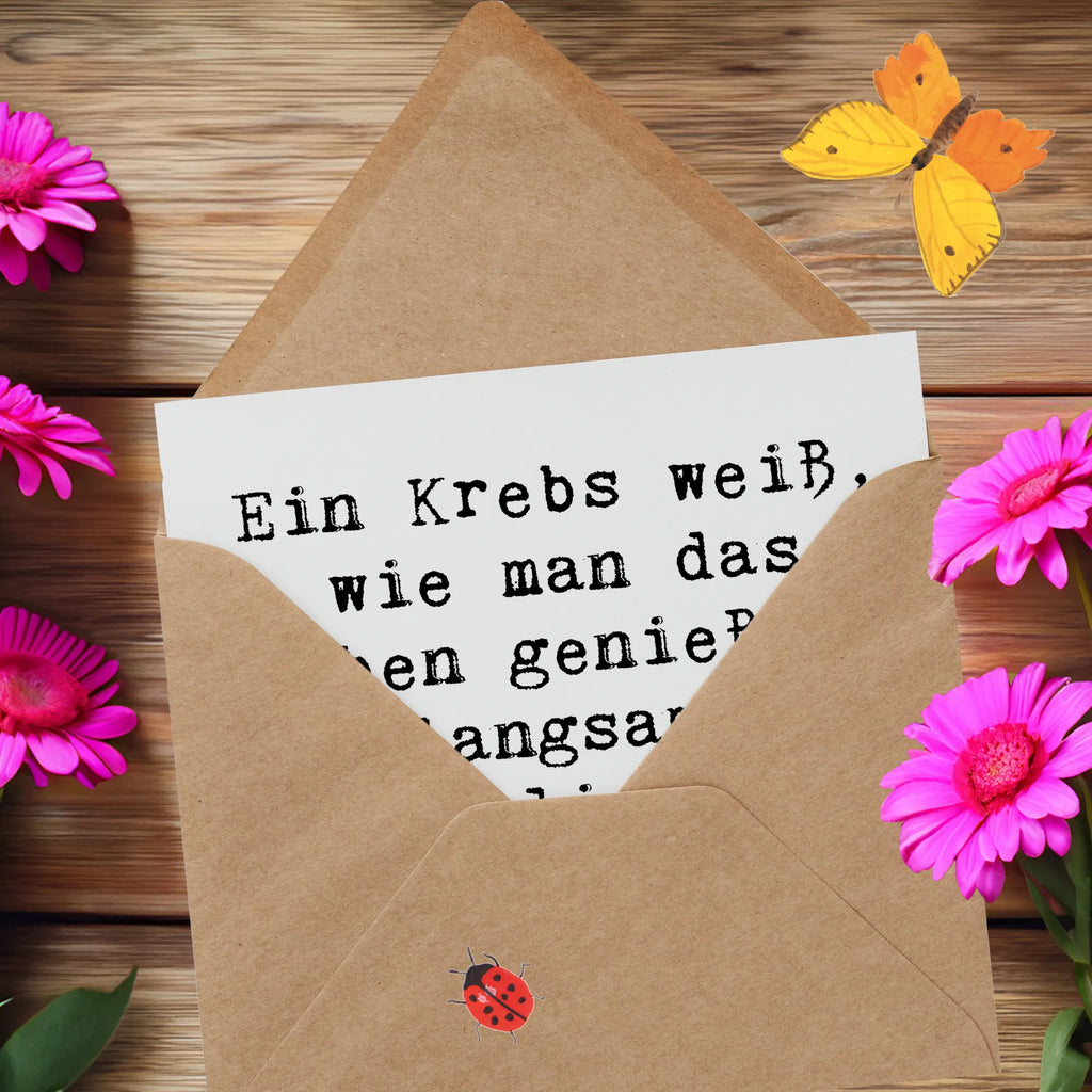 Deluxe Karte Spruch Krebs Genießer Karte, Grußkarte, Klappkarte, Einladungskarte, Glückwunschkarte, Hochzeitskarte, Geburtstagskarte, Hochwertige Grußkarte, Hochwertige Klappkarte, Tierkreiszeichen, Sternzeichen, Horoskop, Astrologie, Aszendent