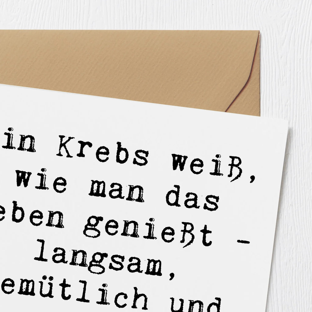 Deluxe Karte Spruch Krebs Genießer Karte, Grußkarte, Klappkarte, Einladungskarte, Glückwunschkarte, Hochzeitskarte, Geburtstagskarte, Hochwertige Grußkarte, Hochwertige Klappkarte, Tierkreiszeichen, Sternzeichen, Horoskop, Astrologie, Aszendent