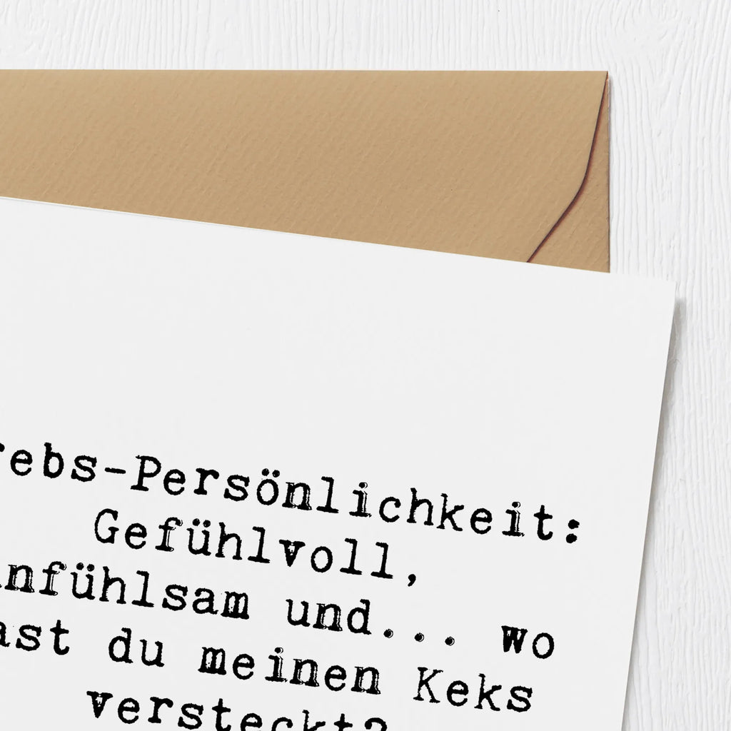 Deluxe Karte Spruch Krebs Gefühlswelt Karte, Grußkarte, Klappkarte, Einladungskarte, Glückwunschkarte, Hochzeitskarte, Geburtstagskarte, Hochwertige Grußkarte, Hochwertige Klappkarte, Tierkreiszeichen, Sternzeichen, Horoskop, Astrologie, Aszendent