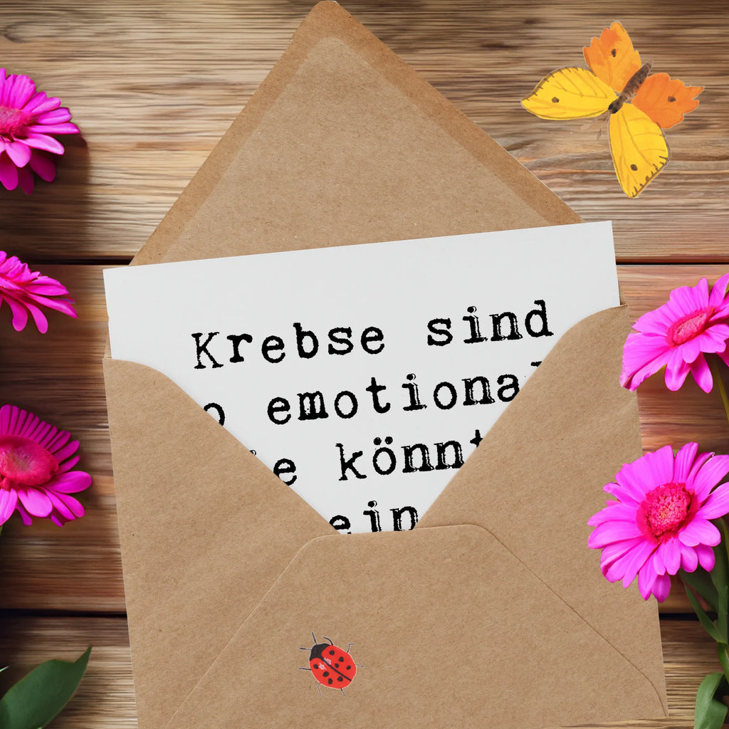 Deluxe Karte Spruch Emotionaler Krebs Karte, Grußkarte, Klappkarte, Einladungskarte, Glückwunschkarte, Hochzeitskarte, Geburtstagskarte, Hochwertige Grußkarte, Hochwertige Klappkarte, Tierkreiszeichen, Sternzeichen, Horoskop, Astrologie, Aszendent