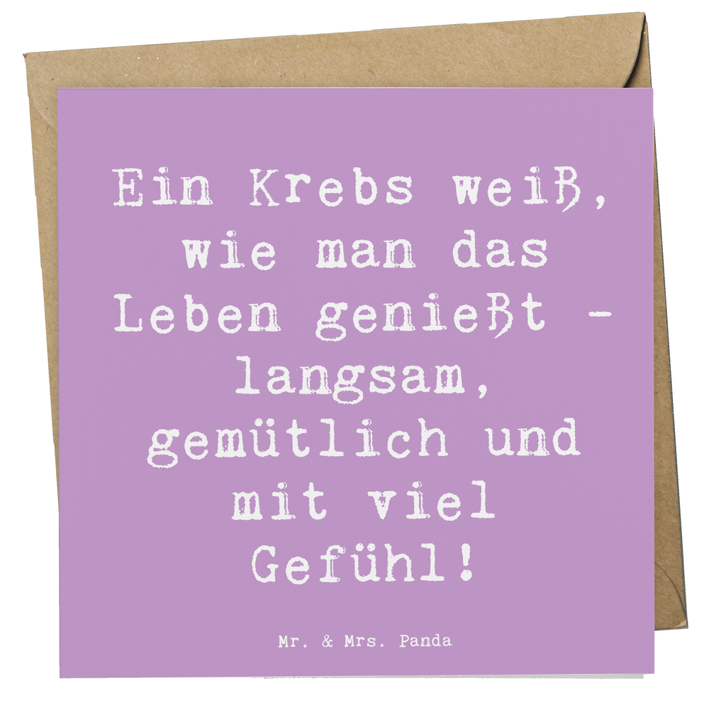 Deluxe Karte Spruch Krebs Genießer Karte, Grußkarte, Klappkarte, Einladungskarte, Glückwunschkarte, Hochzeitskarte, Geburtstagskarte, Hochwertige Grußkarte, Hochwertige Klappkarte, Tierkreiszeichen, Sternzeichen, Horoskop, Astrologie, Aszendent