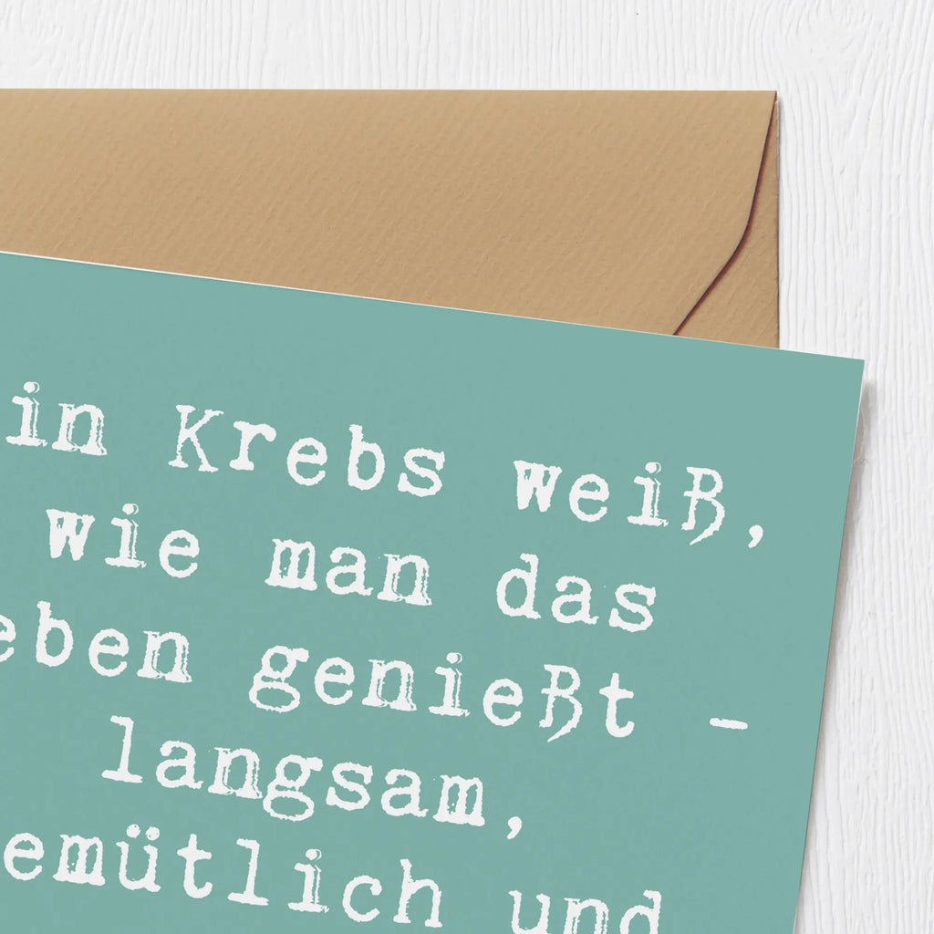 Deluxe Karte Spruch Krebs Genießer Karte, Grußkarte, Klappkarte, Einladungskarte, Glückwunschkarte, Hochzeitskarte, Geburtstagskarte, Hochwertige Grußkarte, Hochwertige Klappkarte, Tierkreiszeichen, Sternzeichen, Horoskop, Astrologie, Aszendent