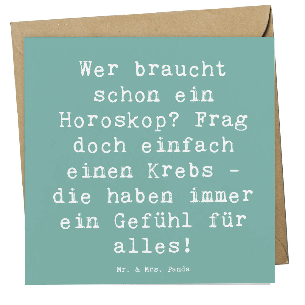 Deluxe Karte Spruch Krebs Gefühl Karte, Grußkarte, Klappkarte, Einladungskarte, Glückwunschkarte, Hochzeitskarte, Geburtstagskarte, Hochwertige Grußkarte, Hochwertige Klappkarte, Tierkreiszeichen, Sternzeichen, Horoskop, Astrologie, Aszendent