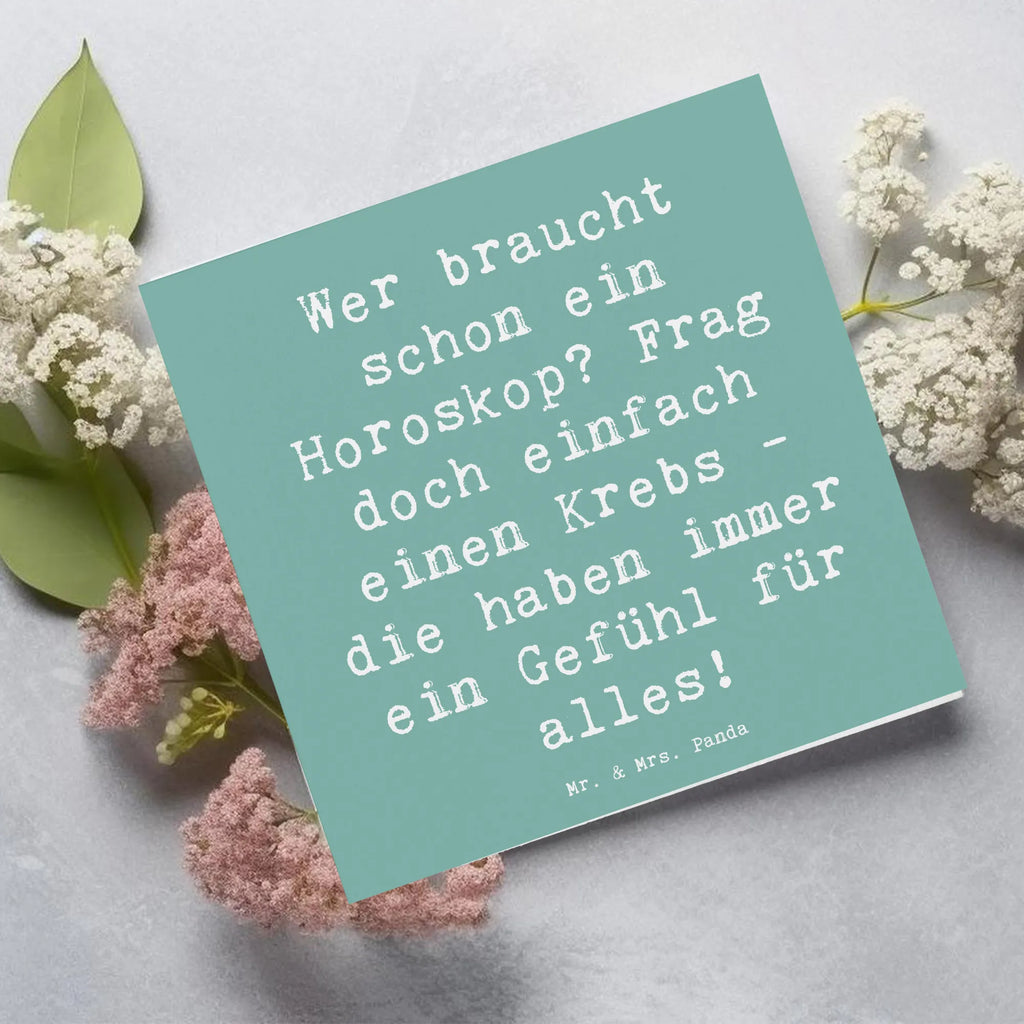 Deluxe Karte Spruch Krebs Gefühl Karte, Grußkarte, Klappkarte, Einladungskarte, Glückwunschkarte, Hochzeitskarte, Geburtstagskarte, Hochwertige Grußkarte, Hochwertige Klappkarte, Tierkreiszeichen, Sternzeichen, Horoskop, Astrologie, Aszendent