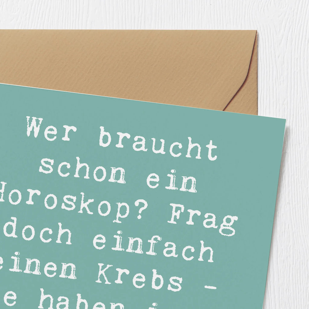 Deluxe Karte Spruch Krebs Gefühl Karte, Grußkarte, Klappkarte, Einladungskarte, Glückwunschkarte, Hochzeitskarte, Geburtstagskarte, Hochwertige Grußkarte, Hochwertige Klappkarte, Tierkreiszeichen, Sternzeichen, Horoskop, Astrologie, Aszendent