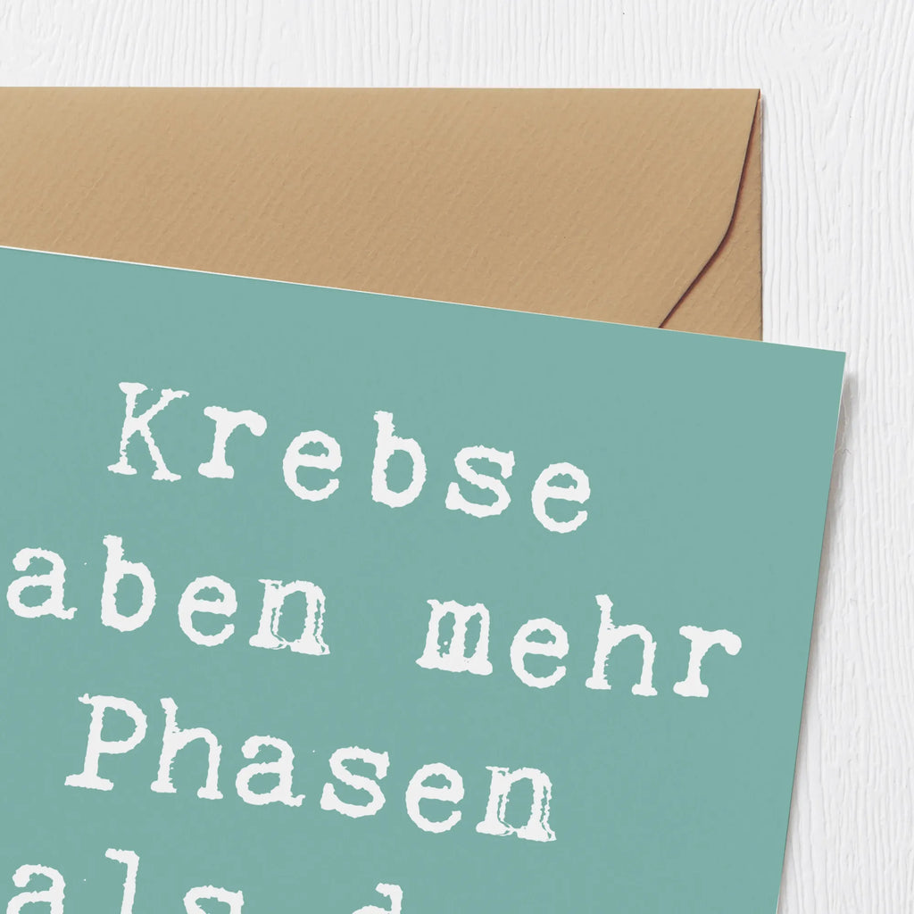 Deluxe Karte Spruch Krebs Phasen Karte, Grußkarte, Klappkarte, Einladungskarte, Glückwunschkarte, Hochzeitskarte, Geburtstagskarte, Hochwertige Grußkarte, Hochwertige Klappkarte, Tierkreiszeichen, Sternzeichen, Horoskop, Astrologie, Aszendent