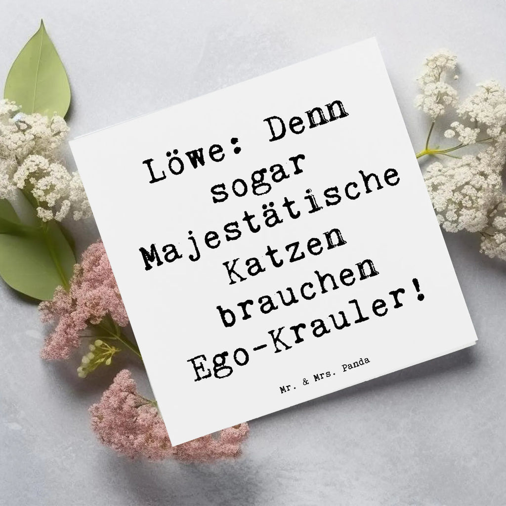 Deluxe Karte Spruch Majestätischer Löwe Karte, Grußkarte, Klappkarte, Einladungskarte, Glückwunschkarte, Hochzeitskarte, Geburtstagskarte, Hochwertige Grußkarte, Hochwertige Klappkarte, Tierkreiszeichen, Sternzeichen, Horoskop, Astrologie, Aszendent