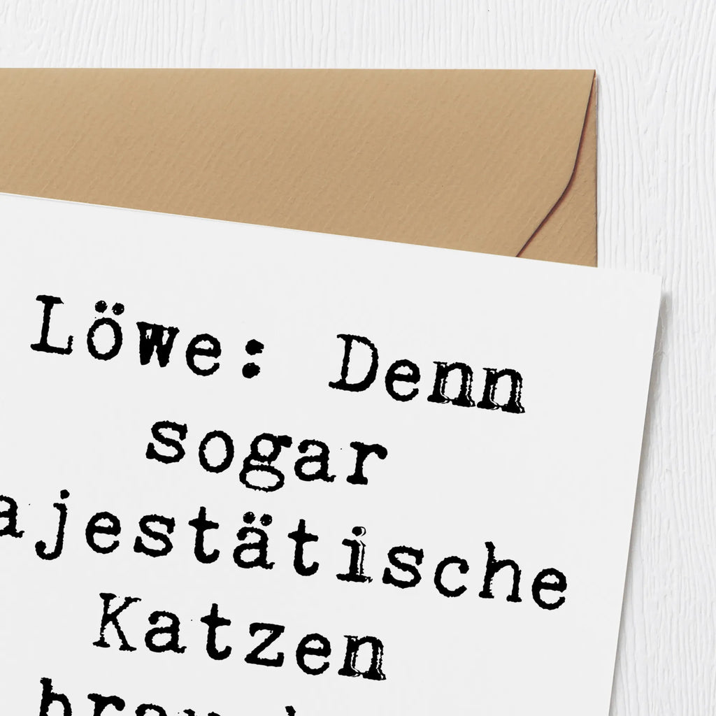 Deluxe Karte Spruch Majestätischer Löwe Karte, Grußkarte, Klappkarte, Einladungskarte, Glückwunschkarte, Hochzeitskarte, Geburtstagskarte, Hochwertige Grußkarte, Hochwertige Klappkarte, Tierkreiszeichen, Sternzeichen, Horoskop, Astrologie, Aszendent