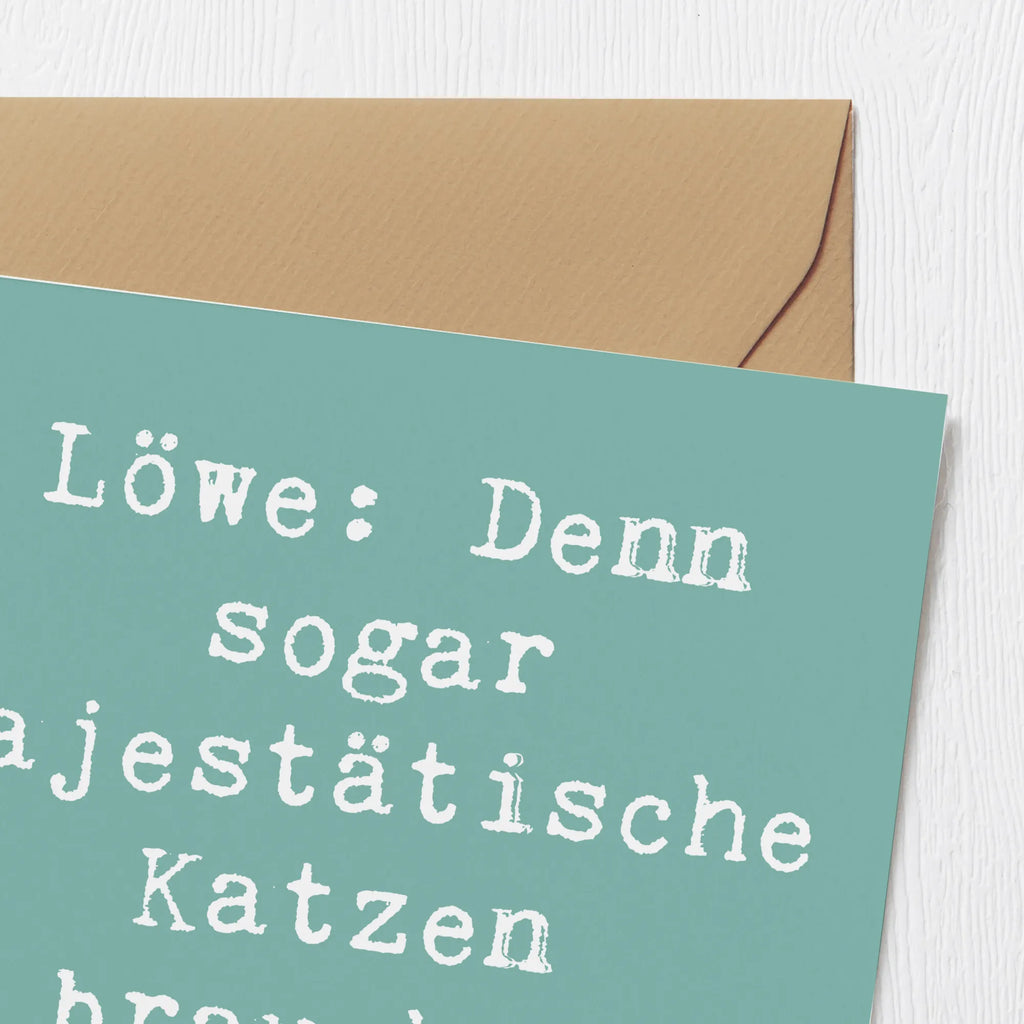 Deluxe Karte Spruch Majestätischer Löwe Karte, Grußkarte, Klappkarte, Einladungskarte, Glückwunschkarte, Hochzeitskarte, Geburtstagskarte, Hochwertige Grußkarte, Hochwertige Klappkarte, Tierkreiszeichen, Sternzeichen, Horoskop, Astrologie, Aszendent