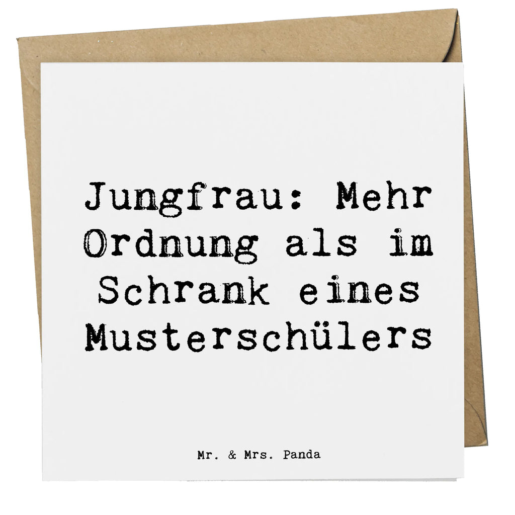 Deluxe Karte Spruch Jungfrau Ordnung Karte, Grußkarte, Klappkarte, Einladungskarte, Glückwunschkarte, Hochzeitskarte, Geburtstagskarte, Hochwertige Grußkarte, Hochwertige Klappkarte, Tierkreiszeichen, Sternzeichen, Horoskop, Astrologie, Aszendent