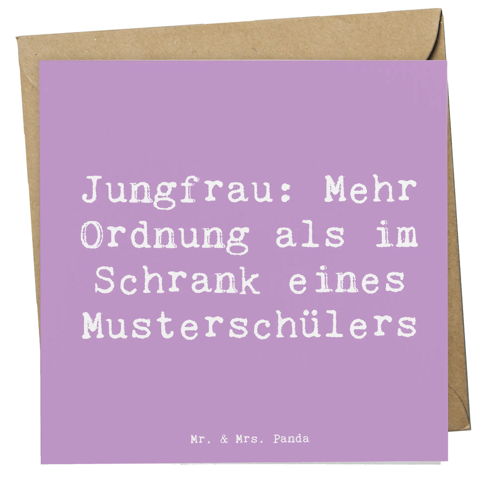 Deluxe Karte Spruch Jungfrau Ordnung Karte, Grußkarte, Klappkarte, Einladungskarte, Glückwunschkarte, Hochzeitskarte, Geburtstagskarte, Hochwertige Grußkarte, Hochwertige Klappkarte, Tierkreiszeichen, Sternzeichen, Horoskop, Astrologie, Aszendent