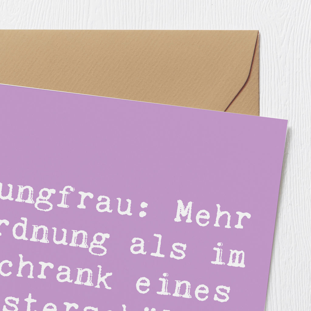 Deluxe Karte Spruch Jungfrau Ordnung Karte, Grußkarte, Klappkarte, Einladungskarte, Glückwunschkarte, Hochzeitskarte, Geburtstagskarte, Hochwertige Grußkarte, Hochwertige Klappkarte, Tierkreiszeichen, Sternzeichen, Horoskop, Astrologie, Aszendent