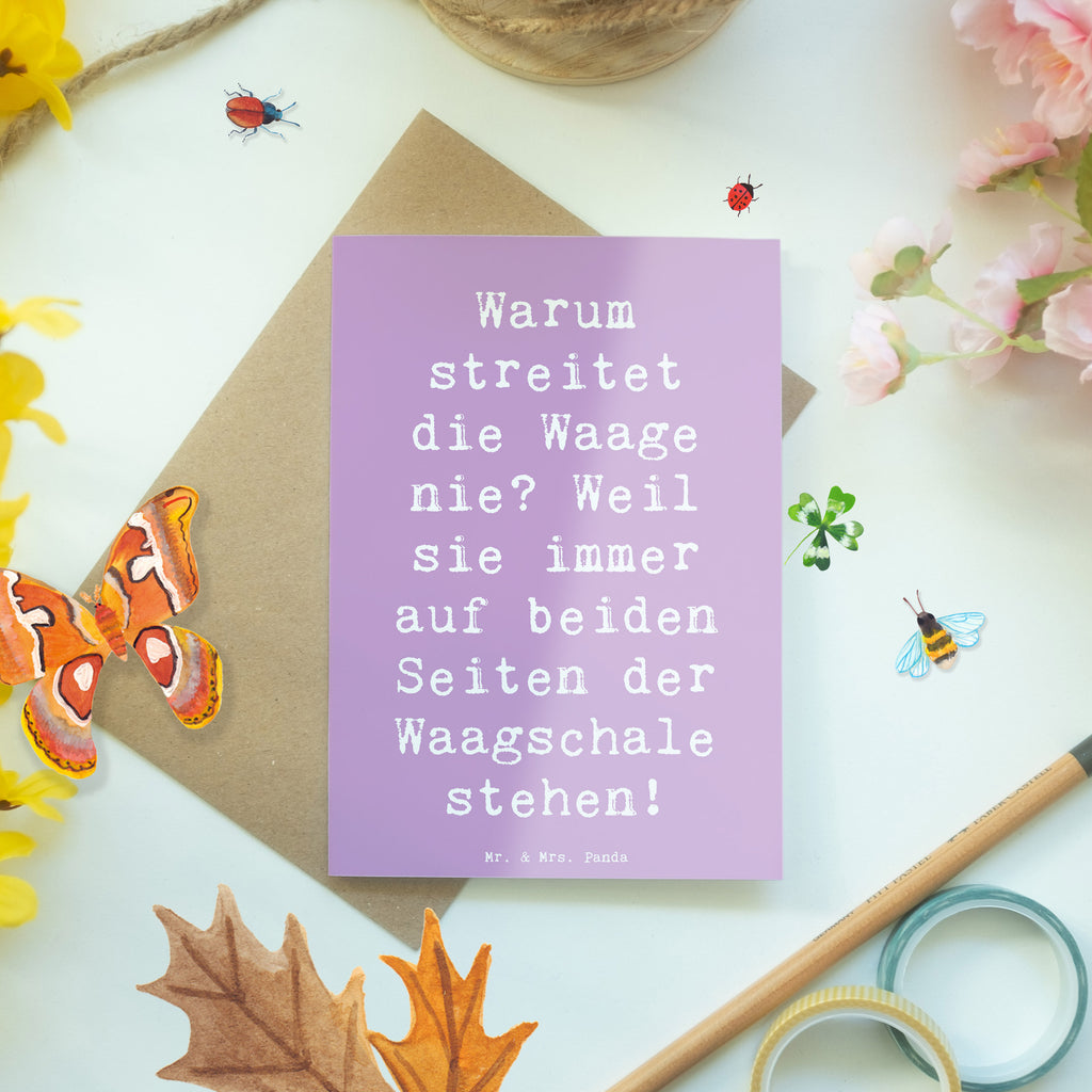 Grußkarte Spruch Waage Harmonie Grußkarte, Klappkarte, Einladungskarte, Glückwunschkarte, Hochzeitskarte, Geburtstagskarte, Karte, Ansichtskarten, Tierkreiszeichen, Sternzeichen, Horoskop, Astrologie, Aszendent