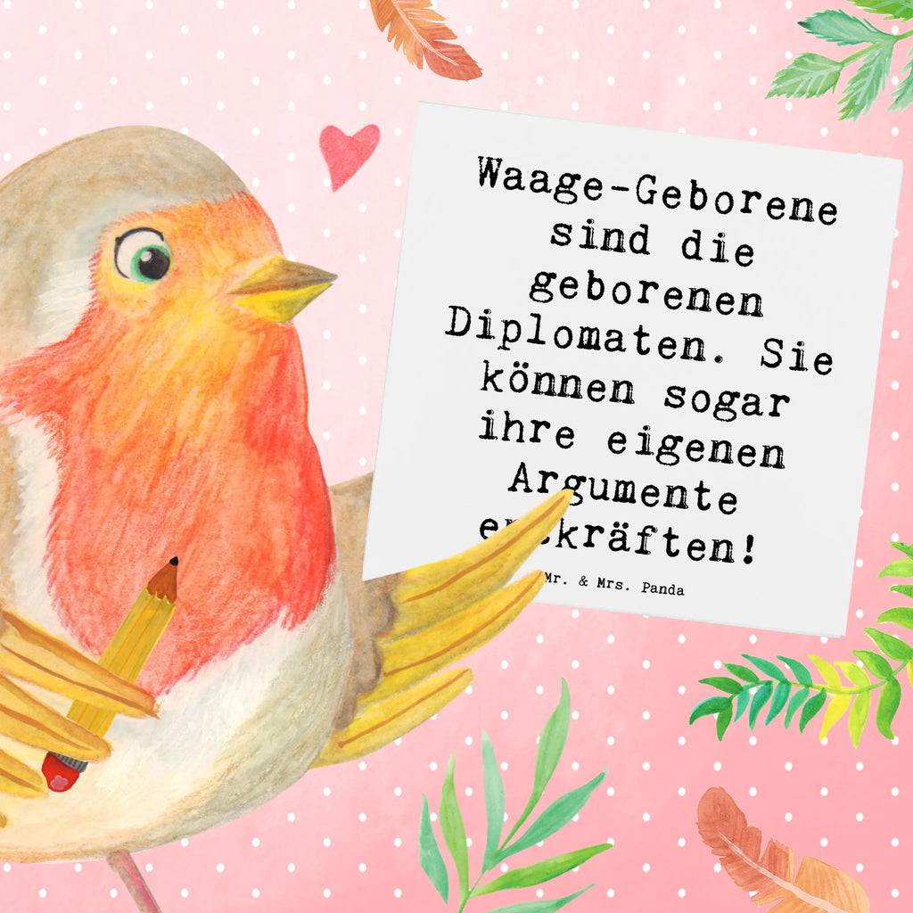 Deluxe Karte Spruch Diplomatische Waage Karte, Grußkarte, Klappkarte, Einladungskarte, Glückwunschkarte, Hochzeitskarte, Geburtstagskarte, Hochwertige Grußkarte, Hochwertige Klappkarte, Tierkreiszeichen, Sternzeichen, Horoskop, Astrologie, Aszendent