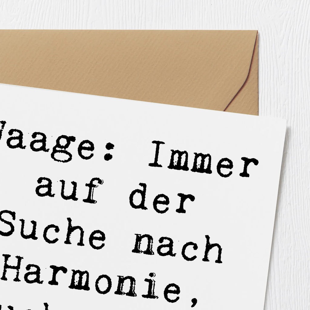 Deluxe Karte Spruch Waagen Harmonie Karte, Grußkarte, Klappkarte, Einladungskarte, Glückwunschkarte, Hochzeitskarte, Geburtstagskarte, Hochwertige Grußkarte, Hochwertige Klappkarte, Tierkreiszeichen, Sternzeichen, Horoskop, Astrologie, Aszendent