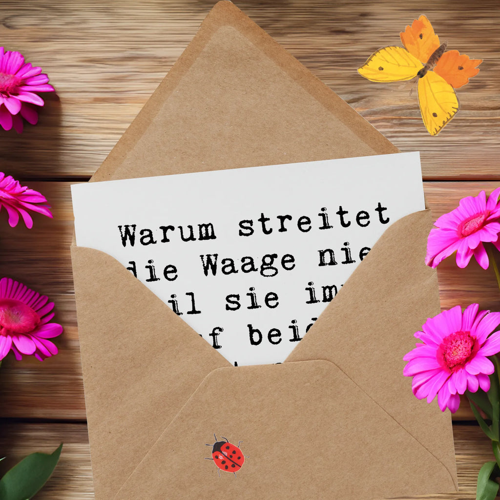 Deluxe Karte Spruch Waage Harmonie Karte, Grußkarte, Klappkarte, Einladungskarte, Glückwunschkarte, Hochzeitskarte, Geburtstagskarte, Hochwertige Grußkarte, Hochwertige Klappkarte, Tierkreiszeichen, Sternzeichen, Horoskop, Astrologie, Aszendent