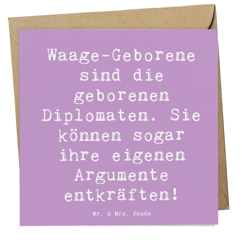 Deluxe Karte Spruch Diplomatische Waage Karte, Grußkarte, Klappkarte, Einladungskarte, Glückwunschkarte, Hochzeitskarte, Geburtstagskarte, Hochwertige Grußkarte, Hochwertige Klappkarte, Tierkreiszeichen, Sternzeichen, Horoskop, Astrologie, Aszendent