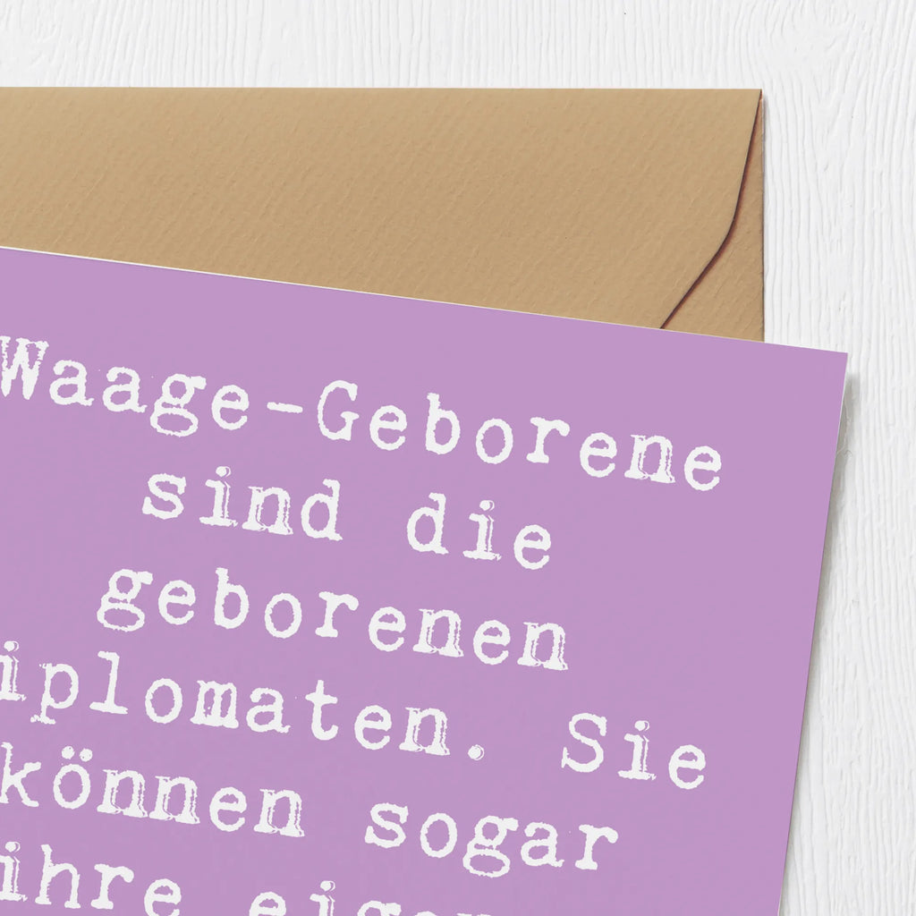 Deluxe Karte Spruch Diplomatische Waage Karte, Grußkarte, Klappkarte, Einladungskarte, Glückwunschkarte, Hochzeitskarte, Geburtstagskarte, Hochwertige Grußkarte, Hochwertige Klappkarte, Tierkreiszeichen, Sternzeichen, Horoskop, Astrologie, Aszendent