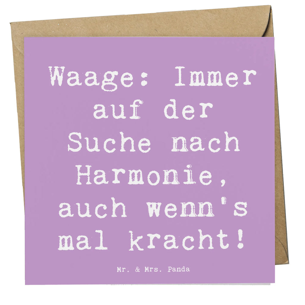 Deluxe Karte Spruch Waagen Harmonie Karte, Grußkarte, Klappkarte, Einladungskarte, Glückwunschkarte, Hochzeitskarte, Geburtstagskarte, Hochwertige Grußkarte, Hochwertige Klappkarte, Tierkreiszeichen, Sternzeichen, Horoskop, Astrologie, Aszendent