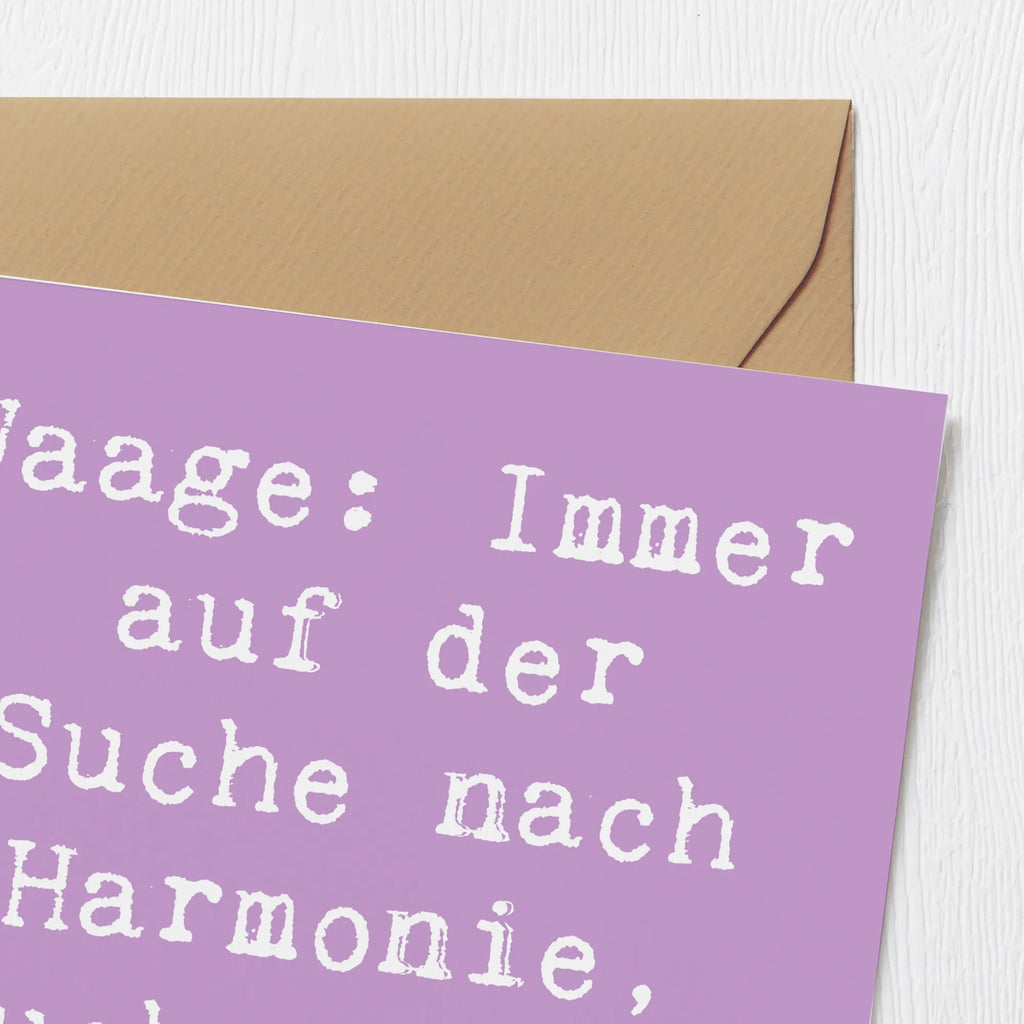 Deluxe Karte Spruch Waagen Harmonie Karte, Grußkarte, Klappkarte, Einladungskarte, Glückwunschkarte, Hochzeitskarte, Geburtstagskarte, Hochwertige Grußkarte, Hochwertige Klappkarte, Tierkreiszeichen, Sternzeichen, Horoskop, Astrologie, Aszendent