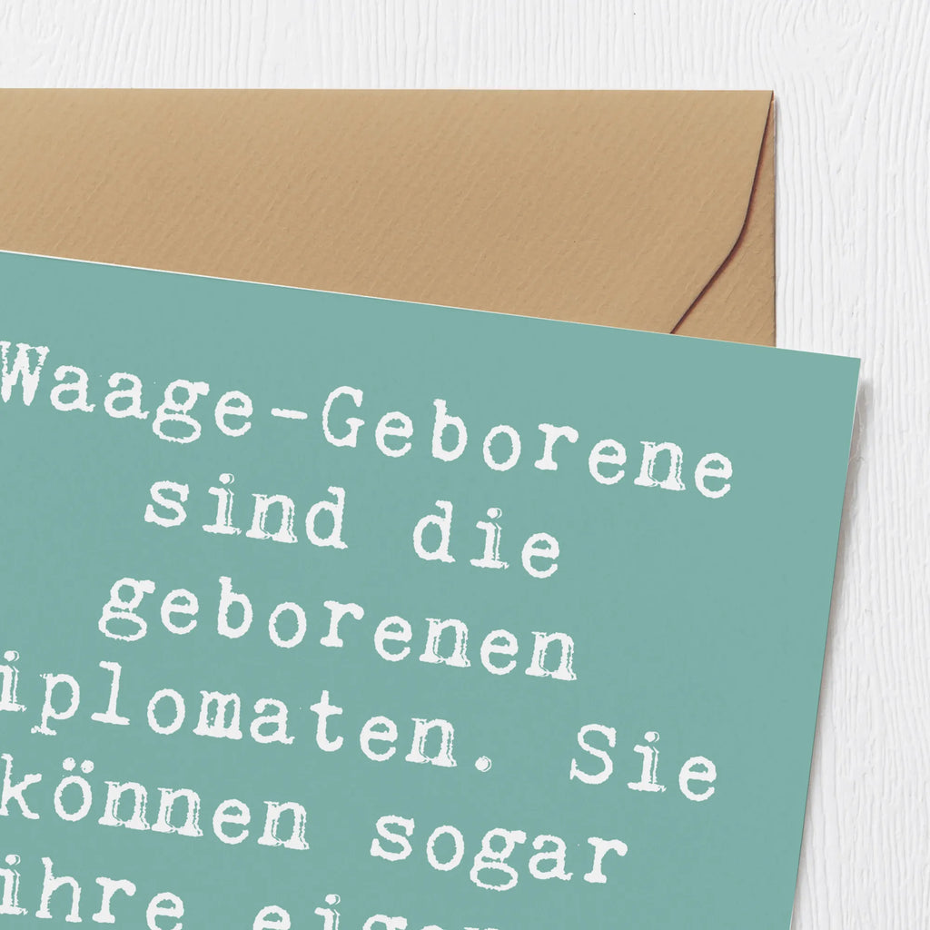 Deluxe Karte Spruch Diplomatische Waage Karte, Grußkarte, Klappkarte, Einladungskarte, Glückwunschkarte, Hochzeitskarte, Geburtstagskarte, Hochwertige Grußkarte, Hochwertige Klappkarte, Tierkreiszeichen, Sternzeichen, Horoskop, Astrologie, Aszendent