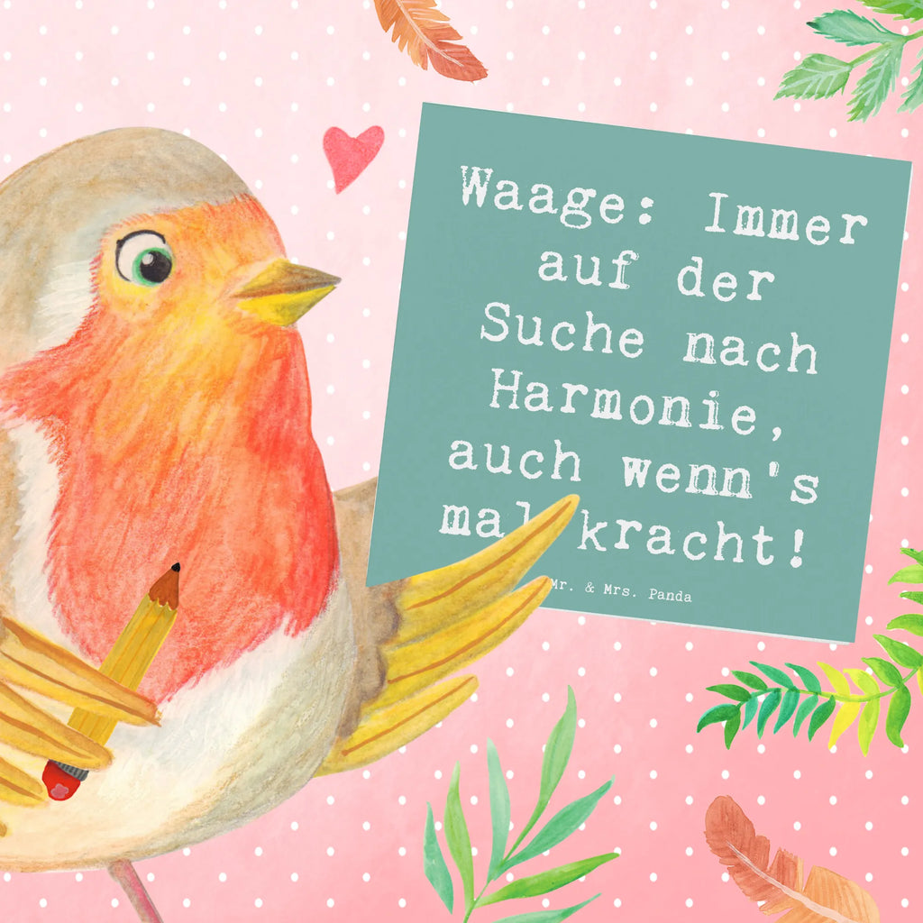 Deluxe Karte Spruch Waagen Harmonie Karte, Grußkarte, Klappkarte, Einladungskarte, Glückwunschkarte, Hochzeitskarte, Geburtstagskarte, Hochwertige Grußkarte, Hochwertige Klappkarte, Tierkreiszeichen, Sternzeichen, Horoskop, Astrologie, Aszendent