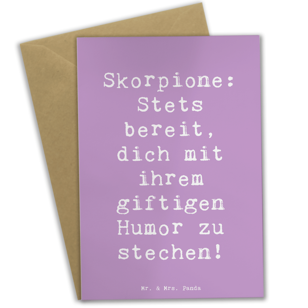 Grußkarte Skorpion Humor Grußkarte, Klappkarte, Einladungskarte, Glückwunschkarte, Hochzeitskarte, Geburtstagskarte, Karte, Ansichtskarten, Tierkreiszeichen, Sternzeichen, Horoskop, Astrologie, Aszendent