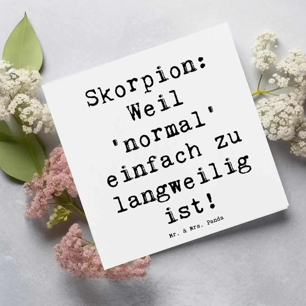 Deluxe Karte Spruch Skorpion Unikat Karte, Grußkarte, Klappkarte, Einladungskarte, Glückwunschkarte, Hochzeitskarte, Geburtstagskarte, Hochwertige Grußkarte, Hochwertige Klappkarte, Tierkreiszeichen, Sternzeichen, Horoskop, Astrologie, Aszendent