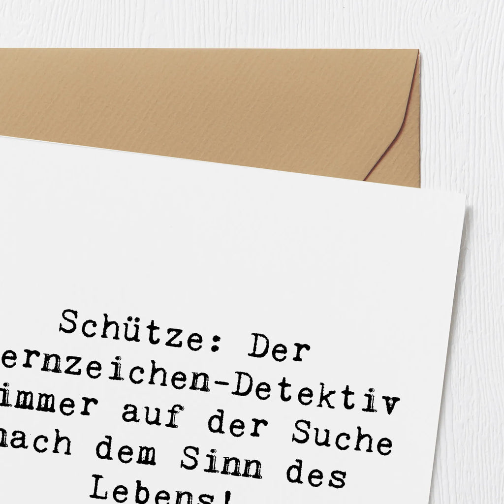 Deluxe Karte Spruch Schützenblick Karte, Grußkarte, Klappkarte, Einladungskarte, Glückwunschkarte, Hochzeitskarte, Geburtstagskarte, Hochwertige Grußkarte, Hochwertige Klappkarte, Tierkreiszeichen, Sternzeichen, Horoskop, Astrologie, Aszendent