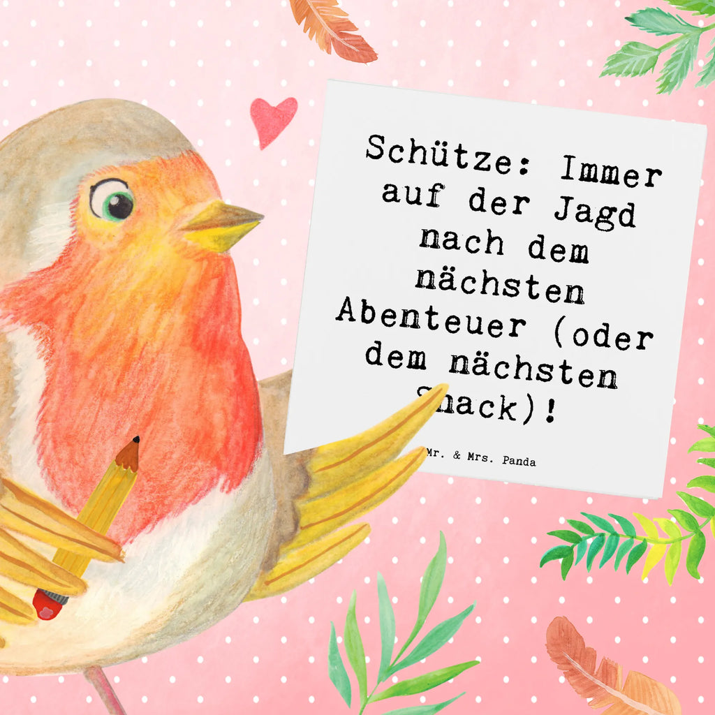 Deluxe Karte Spruch Abenteuer Schütze Karte, Grußkarte, Klappkarte, Einladungskarte, Glückwunschkarte, Hochzeitskarte, Geburtstagskarte, Hochwertige Grußkarte, Hochwertige Klappkarte, Tierkreiszeichen, Sternzeichen, Horoskop, Astrologie, Aszendent