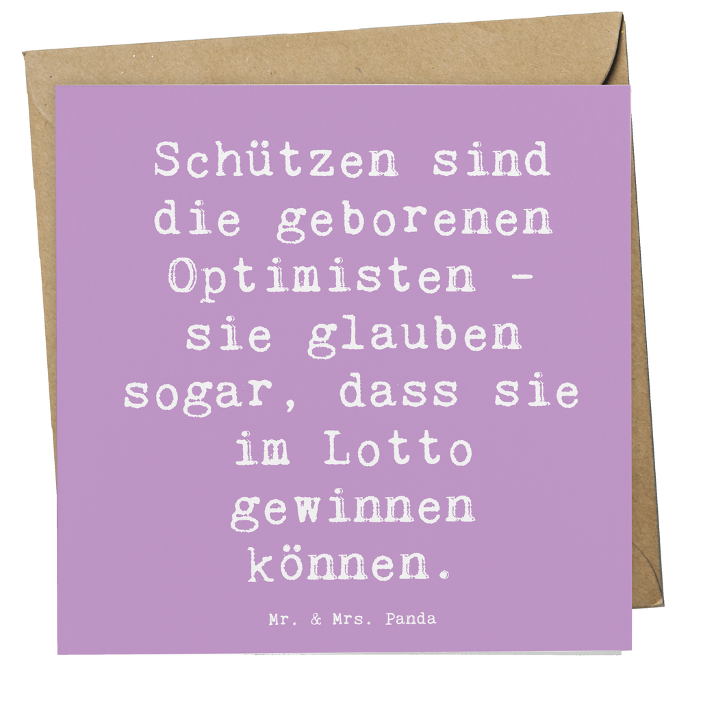 Deluxe Karte Spruch Schütze Optimist Karte, Grußkarte, Klappkarte, Einladungskarte, Glückwunschkarte, Hochzeitskarte, Geburtstagskarte, Hochwertige Grußkarte, Hochwertige Klappkarte, Tierkreiszeichen, Sternzeichen, Horoskop, Astrologie, Aszendent