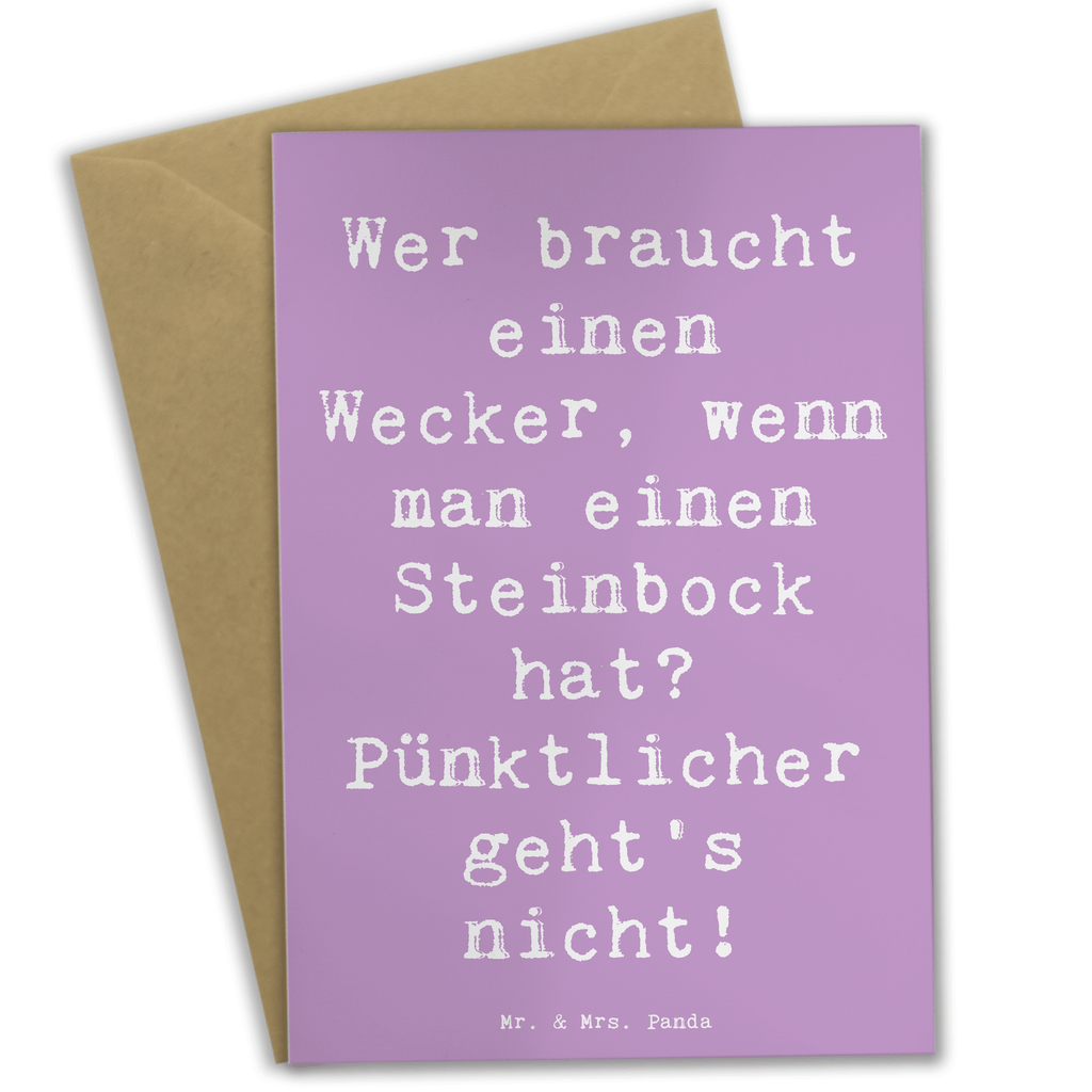 Grußkarte Spruch Steinbock Wecker Grußkarte, Klappkarte, Einladungskarte, Glückwunschkarte, Hochzeitskarte, Geburtstagskarte, Karte, Ansichtskarten, Tierkreiszeichen, Sternzeichen, Horoskop, Astrologie, Aszendent