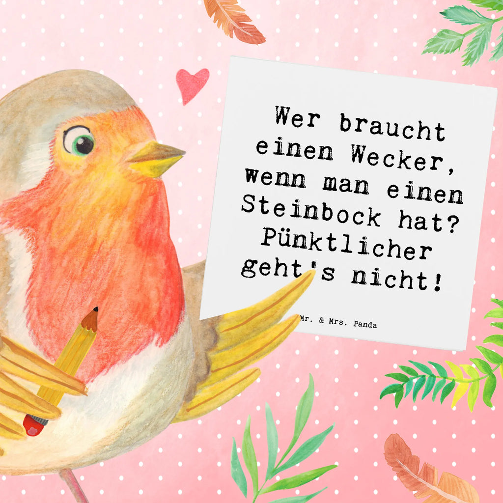 Deluxe Karte Spruch Steinbock Wecker Karte, Grußkarte, Klappkarte, Einladungskarte, Glückwunschkarte, Hochzeitskarte, Geburtstagskarte, Hochwertige Grußkarte, Hochwertige Klappkarte, Tierkreiszeichen, Sternzeichen, Horoskop, Astrologie, Aszendent