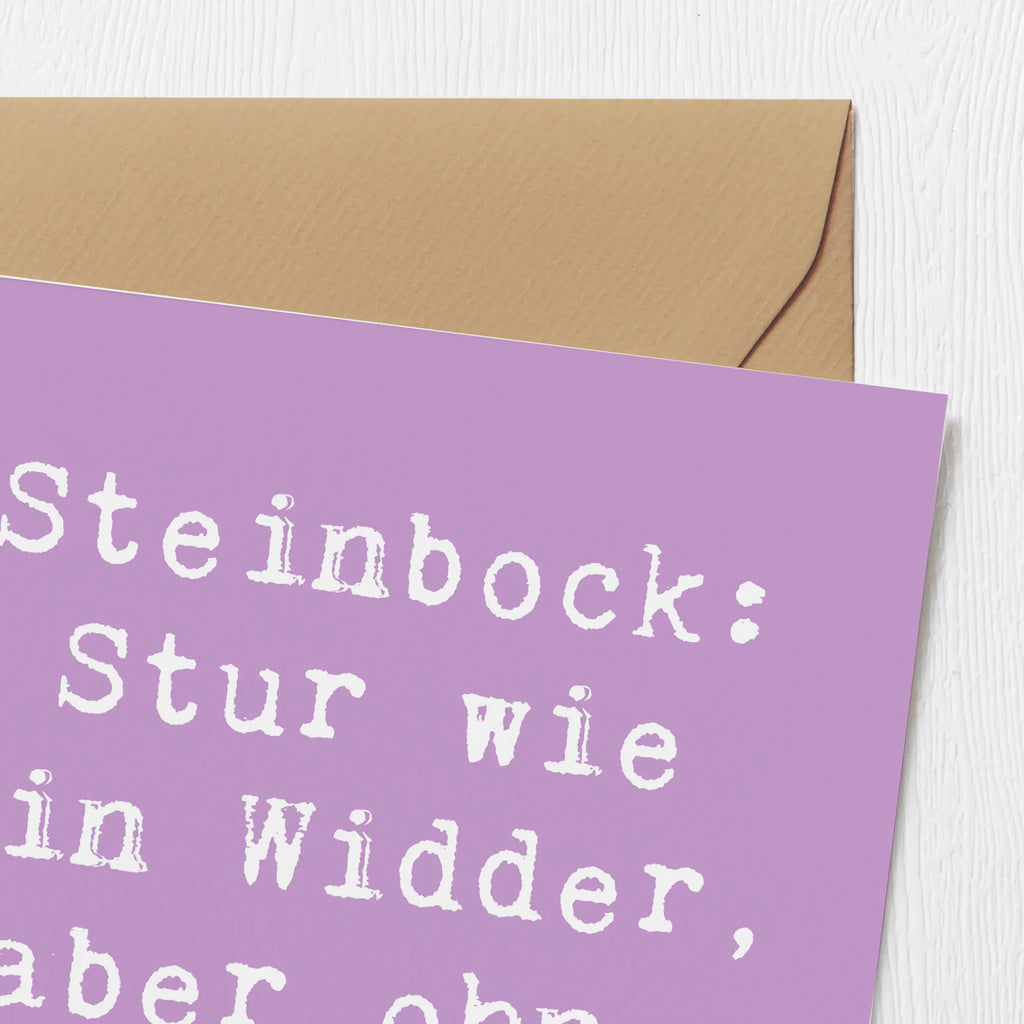 Deluxe Karte Spruch Steinbock Entschlossen Karte, Grußkarte, Klappkarte, Einladungskarte, Glückwunschkarte, Hochzeitskarte, Geburtstagskarte, Hochwertige Grußkarte, Hochwertige Klappkarte, Tierkreiszeichen, Sternzeichen, Horoskop, Astrologie, Aszendent