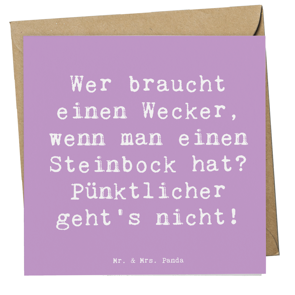 Deluxe Karte Spruch Steinbock Wecker Karte, Grußkarte, Klappkarte, Einladungskarte, Glückwunschkarte, Hochzeitskarte, Geburtstagskarte, Hochwertige Grußkarte, Hochwertige Klappkarte, Tierkreiszeichen, Sternzeichen, Horoskop, Astrologie, Aszendent