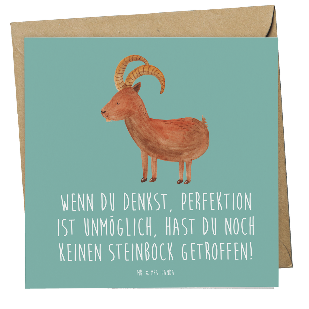 Deluxe Karte Spruch Steinbock Perfektion Karte, Grußkarte, Klappkarte, Einladungskarte, Glückwunschkarte, Hochzeitskarte, Geburtstagskarte, Hochwertige Grußkarte, Hochwertige Klappkarte, Tierkreiszeichen, Sternzeichen, Horoskop, Astrologie, Aszendent