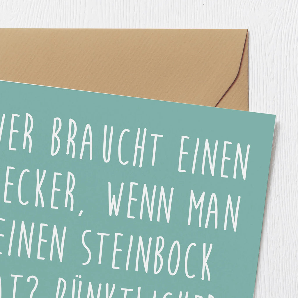 Deluxe Karte Steinbock Wecker Karte, Grußkarte, Klappkarte, Einladungskarte, Glückwunschkarte, Hochzeitskarte, Geburtstagskarte, Hochwertige Grußkarte, Hochwertige Klappkarte, Tierkreiszeichen, Sternzeichen, Horoskop, Astrologie, Aszendent