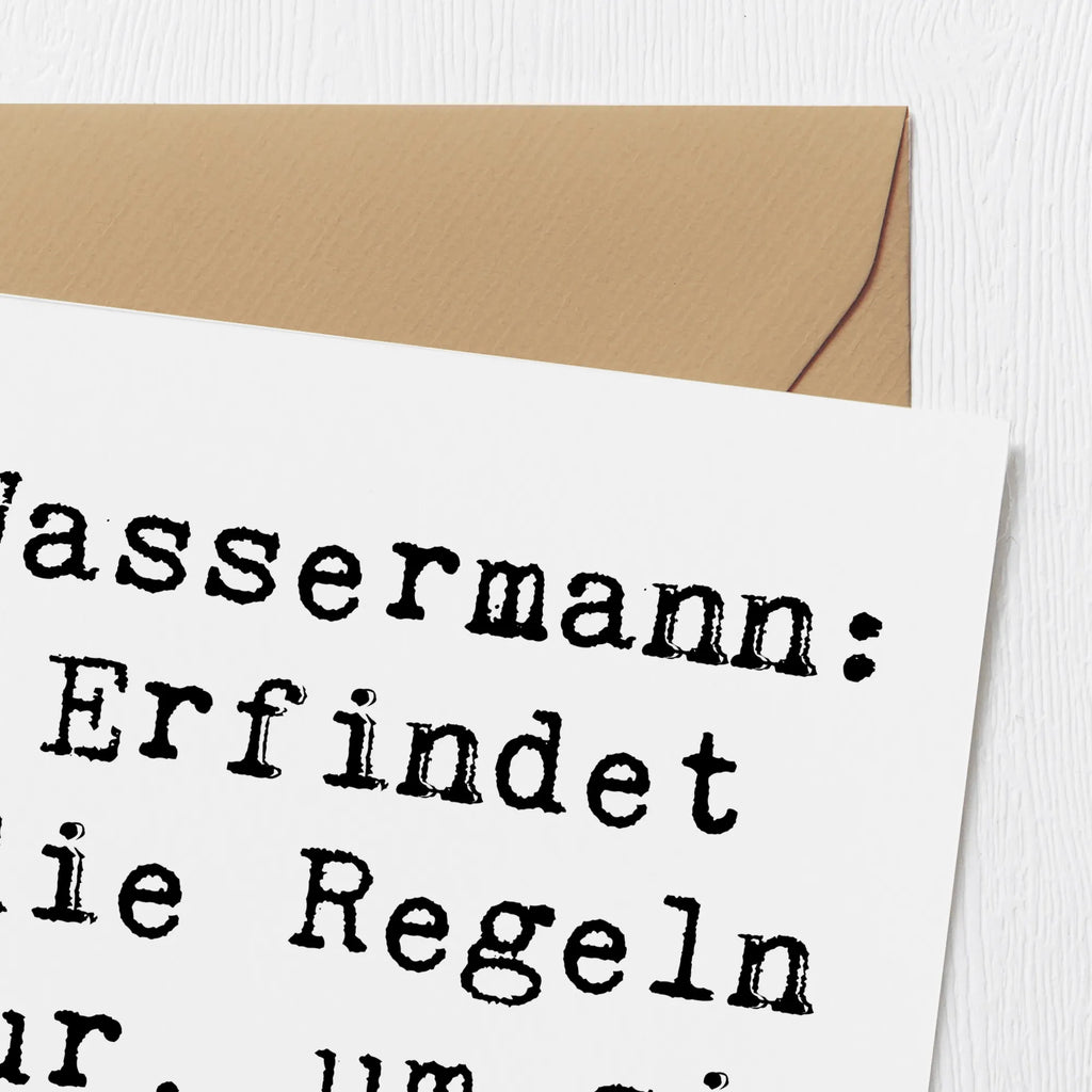 Deluxe Karte Spruch Wassermann Freigeist Karte, Grußkarte, Klappkarte, Einladungskarte, Glückwunschkarte, Hochzeitskarte, Geburtstagskarte, Hochwertige Grußkarte, Hochwertige Klappkarte, Tierkreiszeichen, Sternzeichen, Horoskop, Astrologie, Aszendent