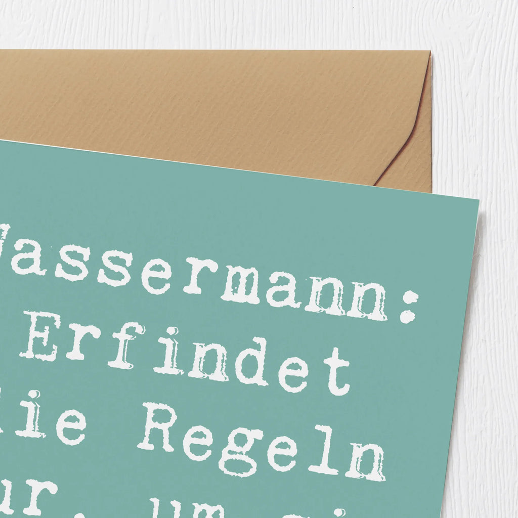 Deluxe Karte Spruch Wassermann Freigeist Karte, Grußkarte, Klappkarte, Einladungskarte, Glückwunschkarte, Hochzeitskarte, Geburtstagskarte, Hochwertige Grußkarte, Hochwertige Klappkarte, Tierkreiszeichen, Sternzeichen, Horoskop, Astrologie, Aszendent